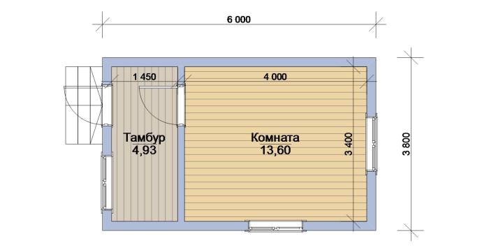 Чертёж стандартной бытовки