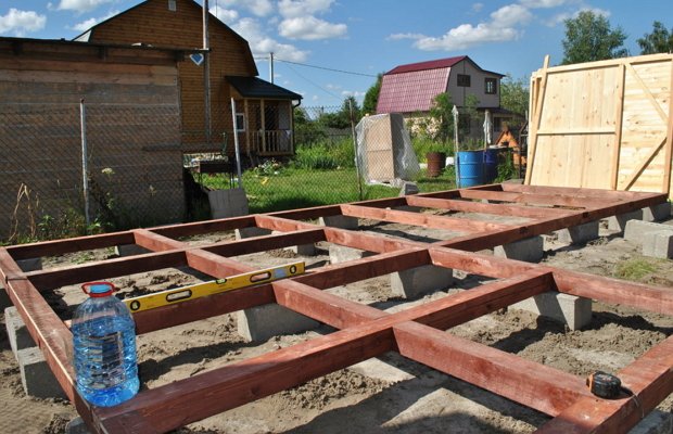 Каркас пола деревянной беседки Каркас пола деревянной беседки