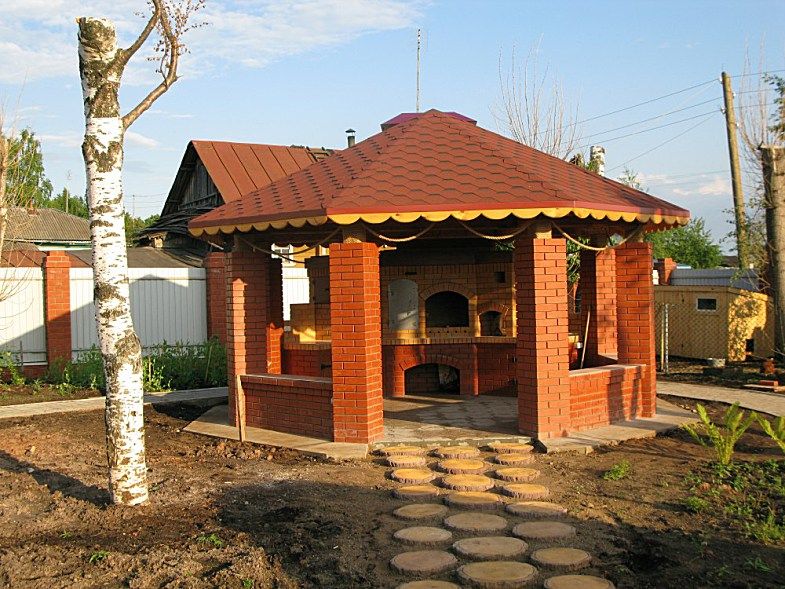 Фото летней беседки из кирпича, balramysus.ucoz.ru Оригинальный дизайн беседок