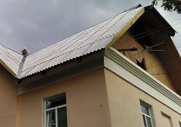 Фото монтажа крыши из 6-волнового шифера, roofplace.ru Фото монтажа крыши из волнового шифера, roofplace.ru