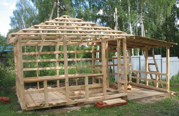 Сборка каркаса сооружения Сборка каркаса сооружения