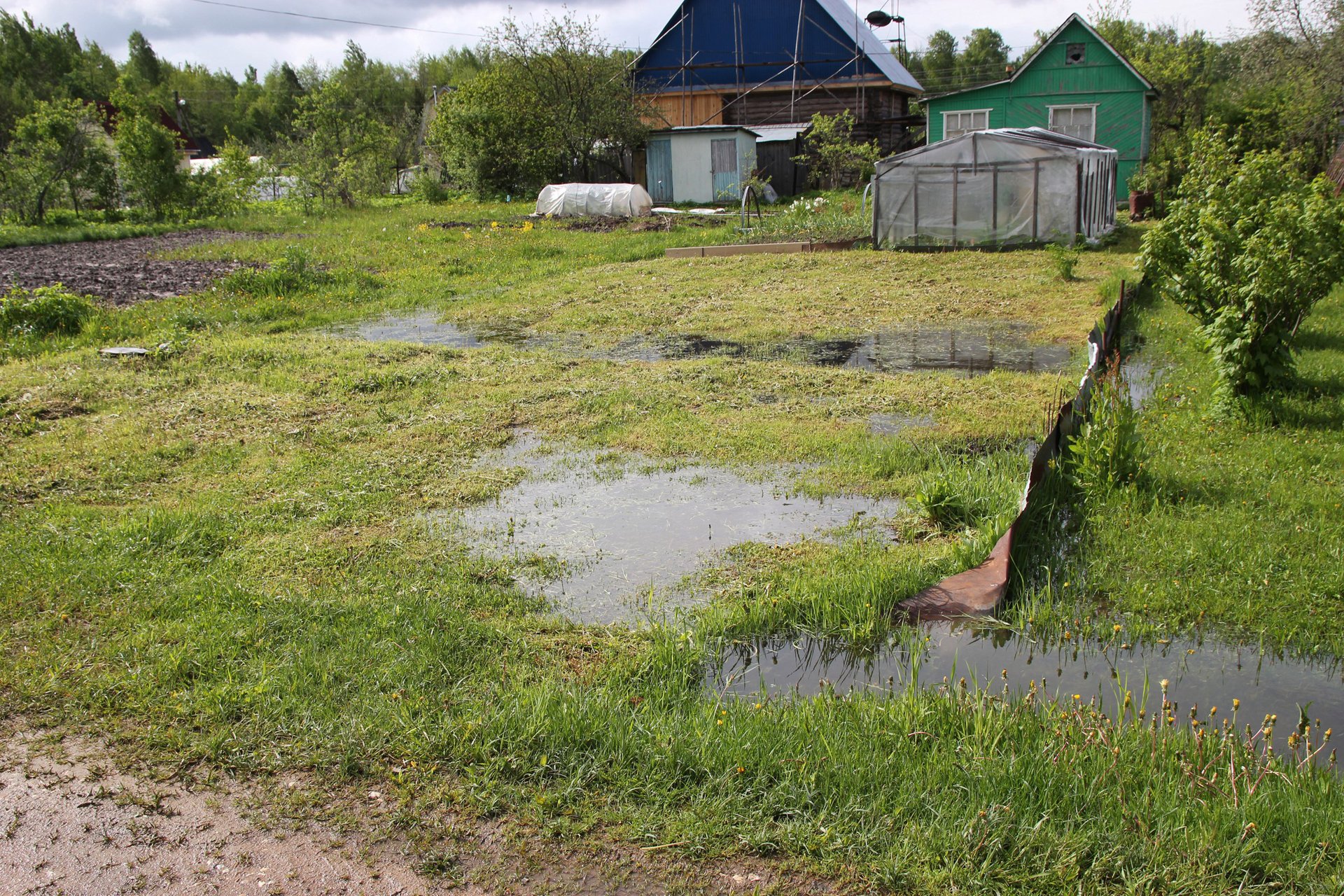 Застой воды на дачном участке